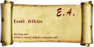 Endl Albin névjegykártya